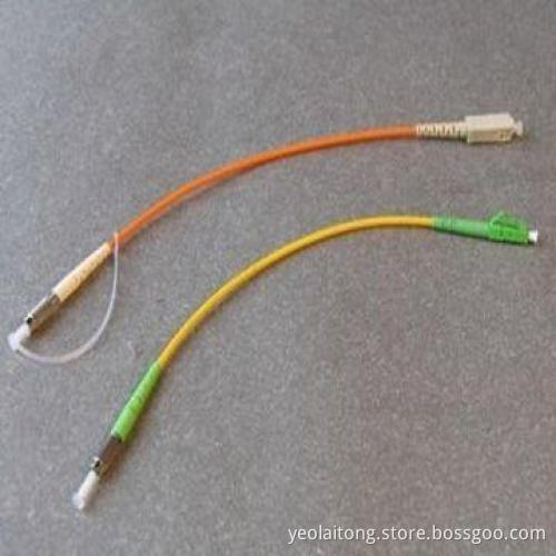 DIN fiber patch cord, active device termination